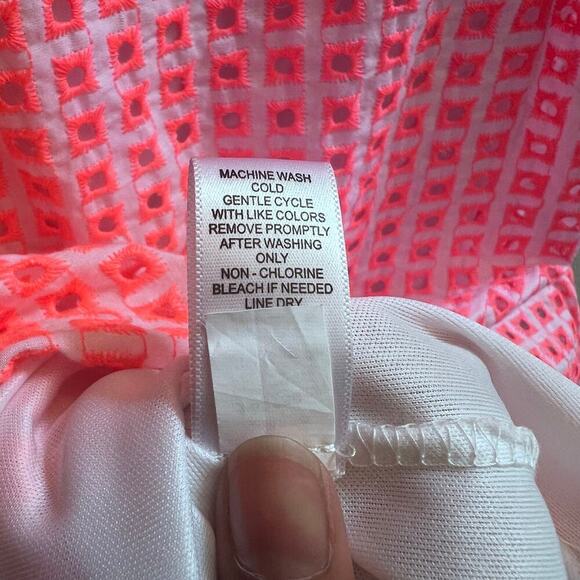 Embroidery Lace Pink White Mini Dress Spense Petite Women's Size Small Barbicore - Picture 6 of 8